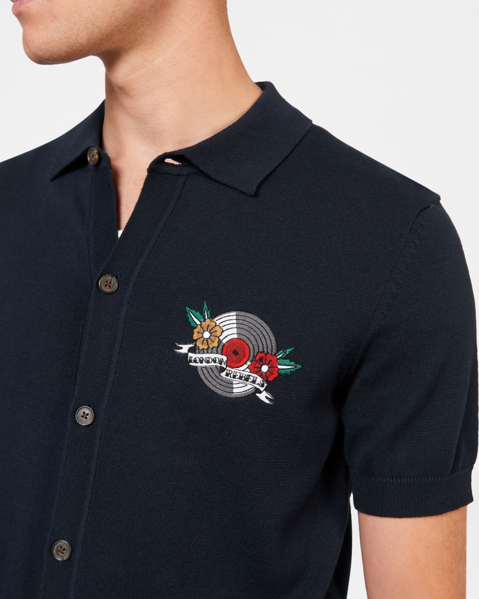 Ben Sherman London Rebels Polo Knit - Dark Navy