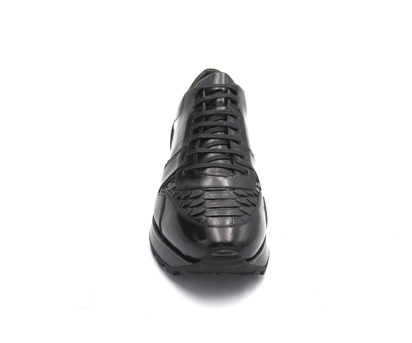 Dirami Python And Nappa Leather Sneaker - Black