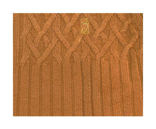 Scozia Loro Piana Merino Cable Knit Full Zip – Camel