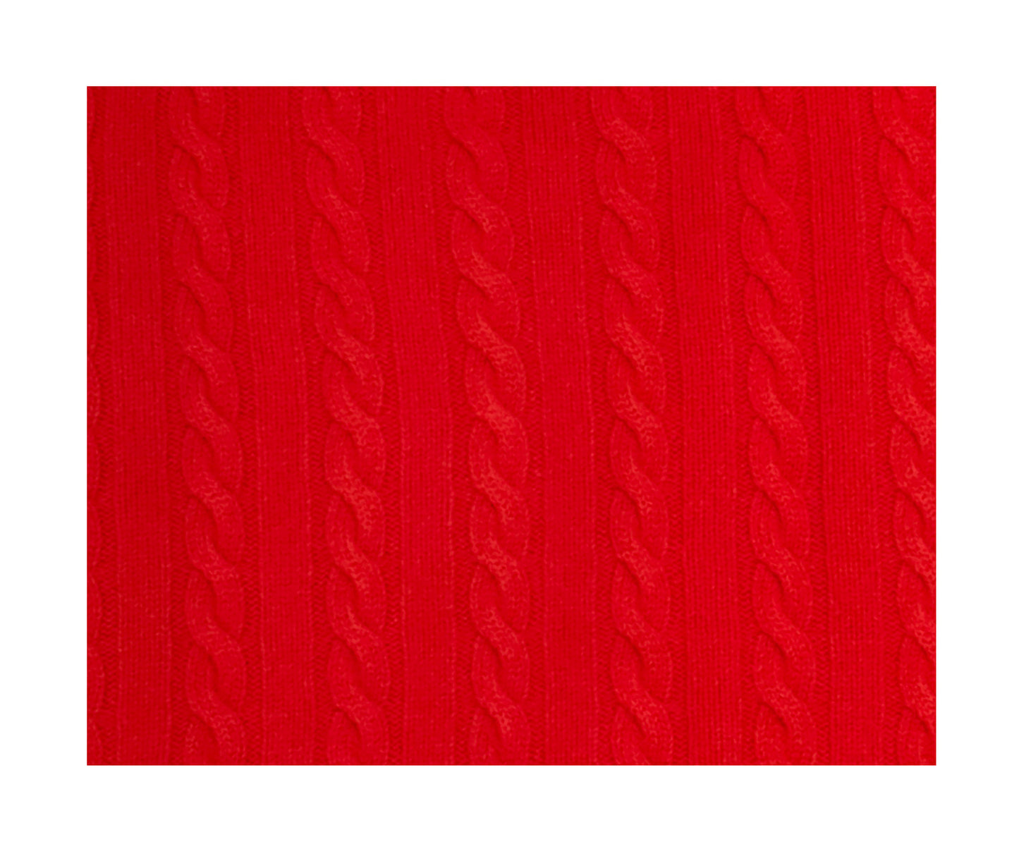 Scozia Loro Piana Merino Cable Knit Quarter Zip – Red