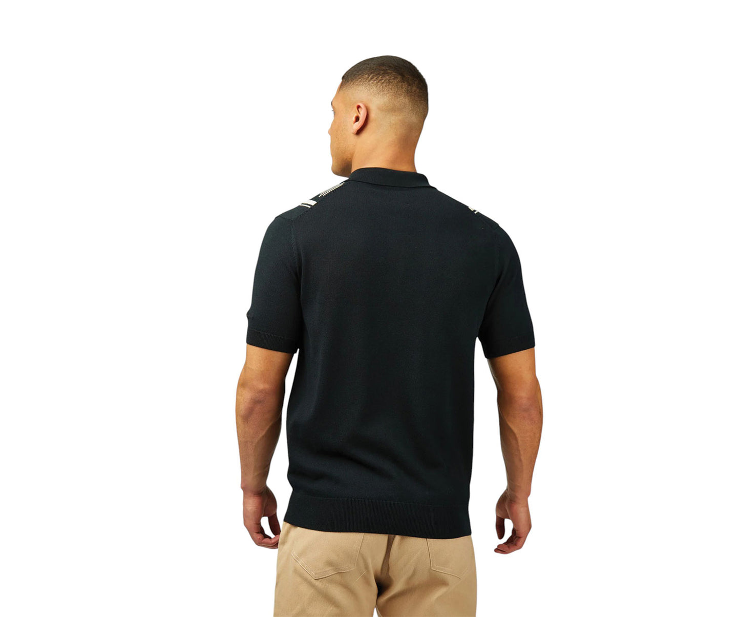 Ben Sherman Argyle Jacquard Polo - Black