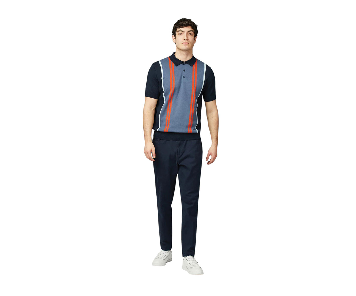 Ben Sherman Vertical Stripe Polo - Navy