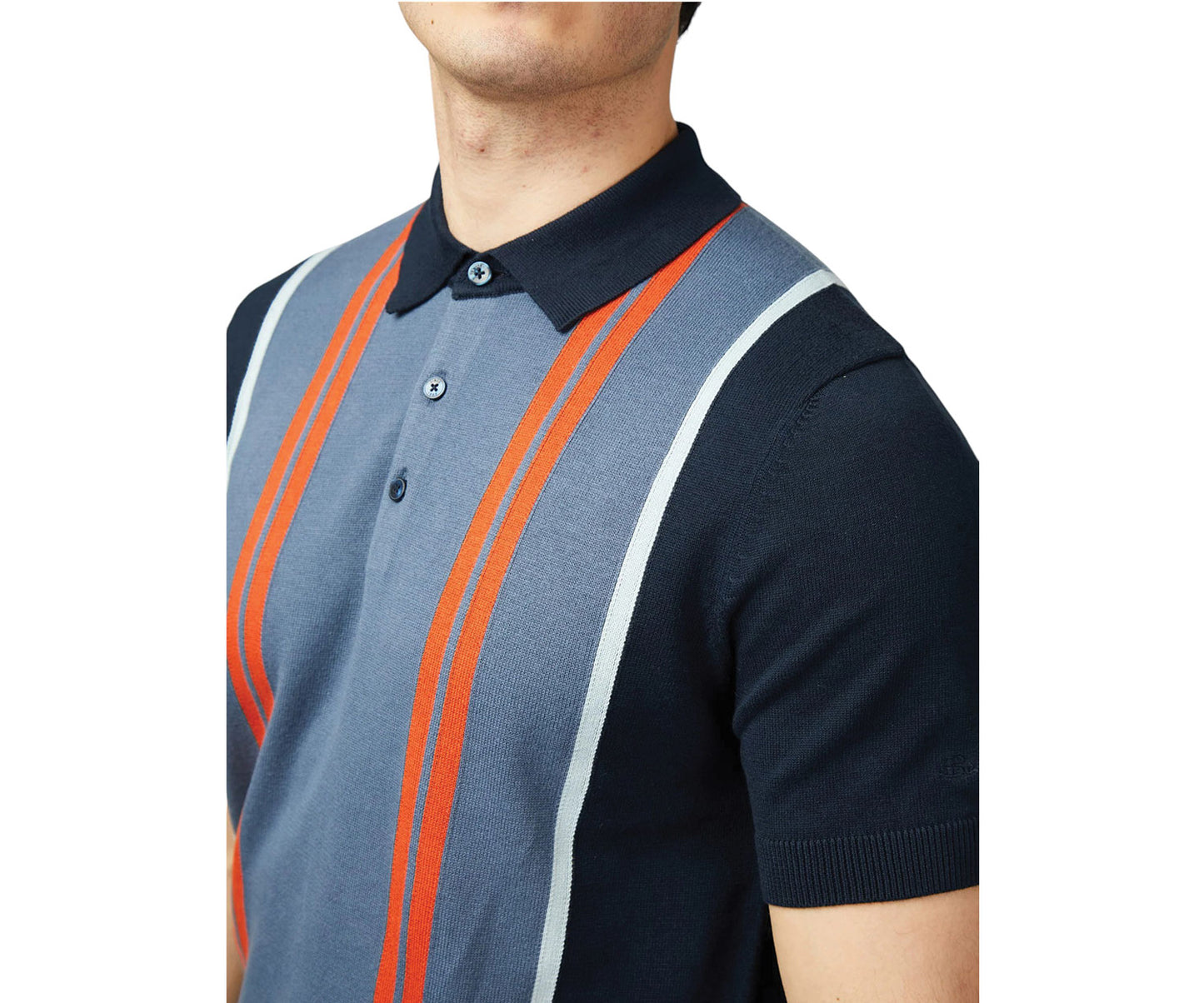 Ben Sherman Vertical Stripe Polo - Navy