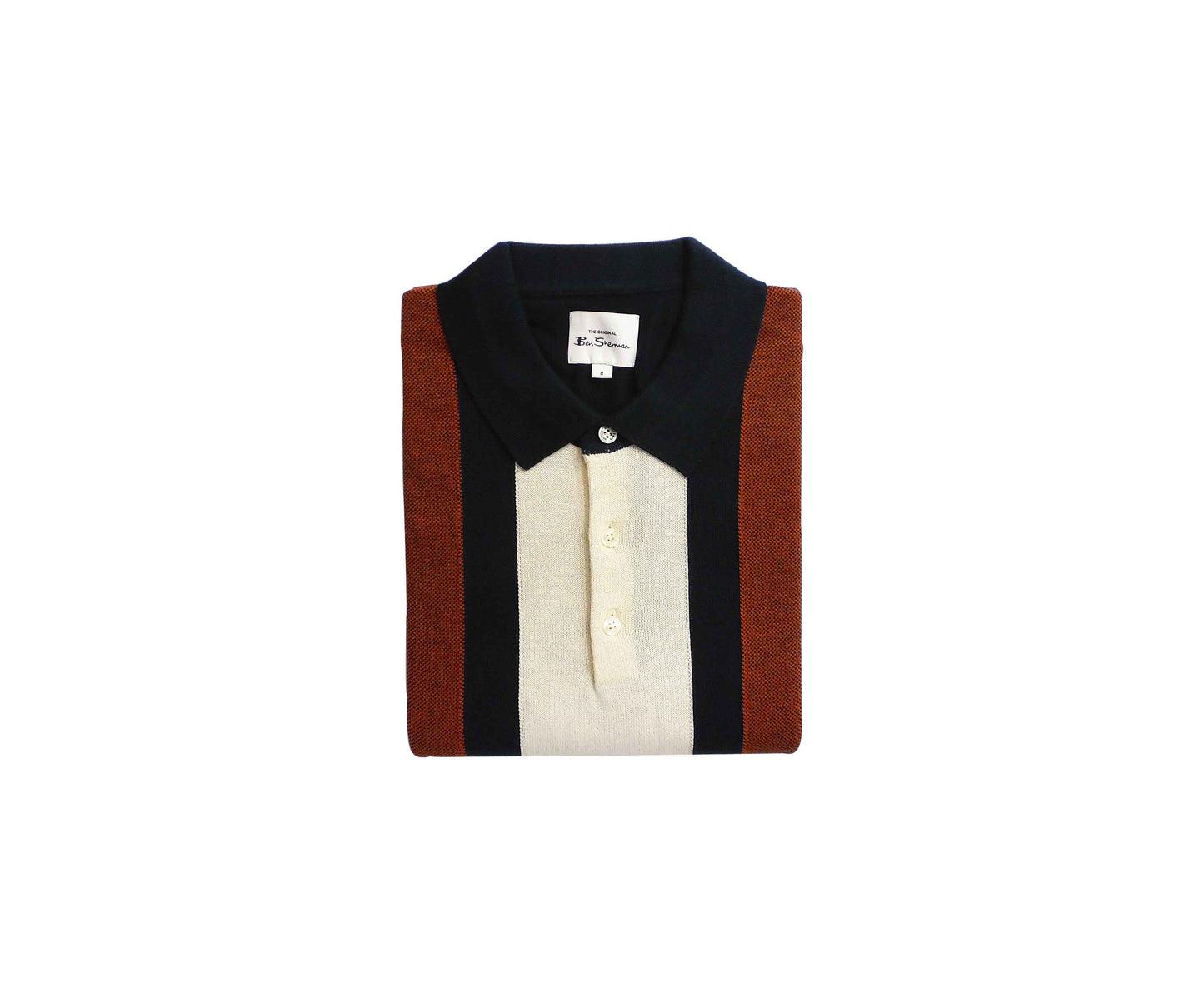 Ben Sherman Vertical Polo Knit - Dark Navy