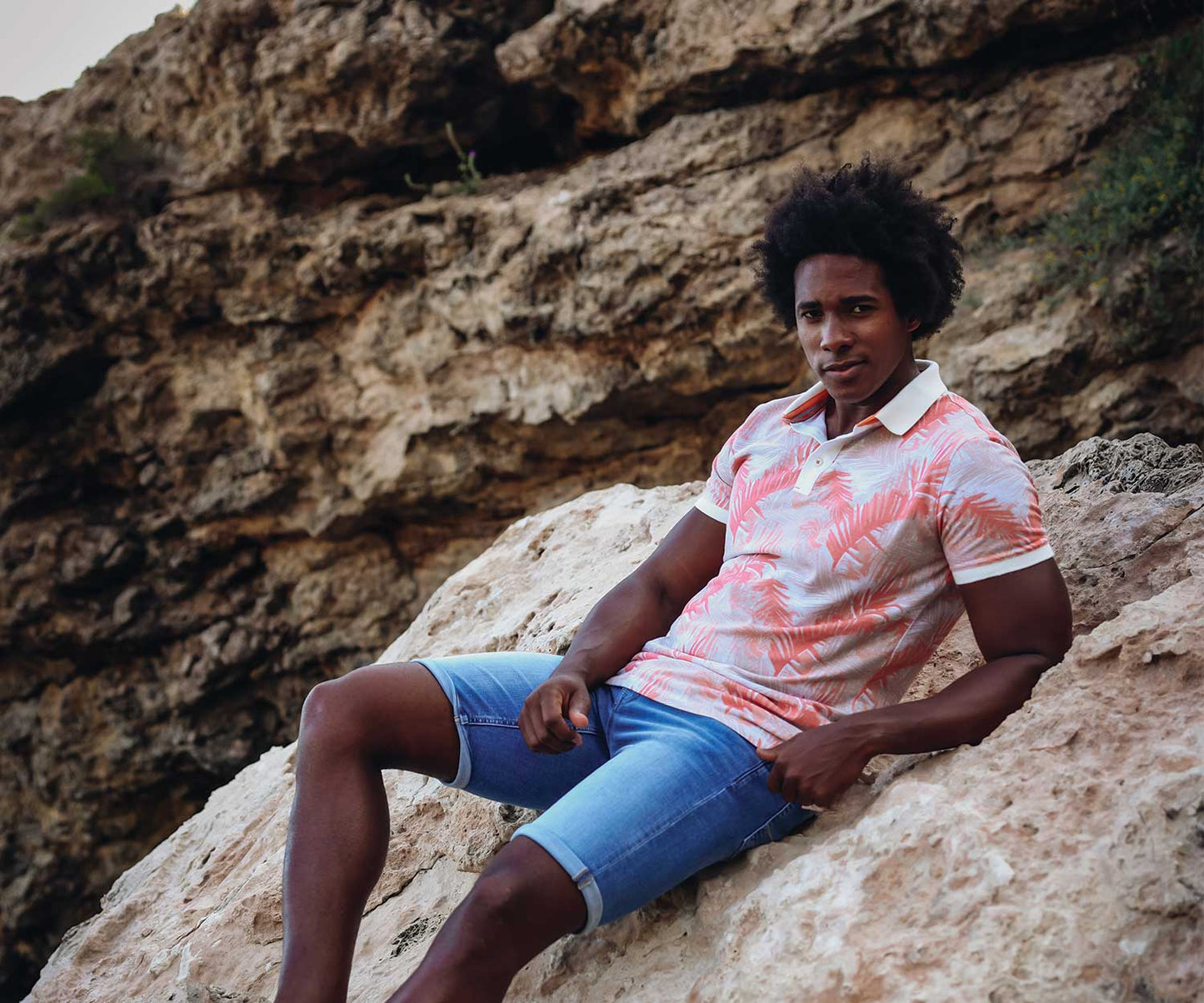 A Fish Named Fred Fern Polo - Sand