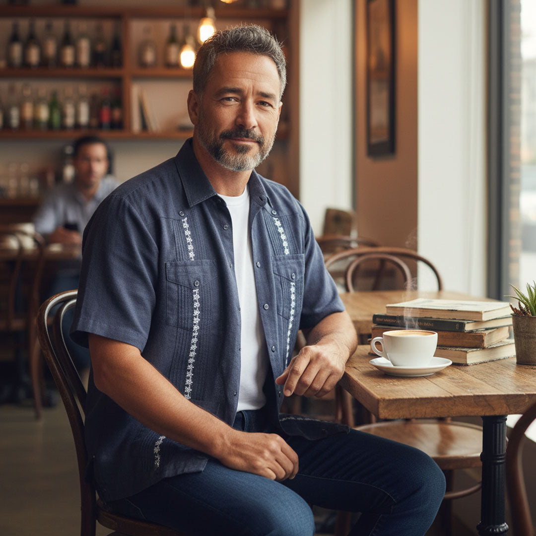 Palminteri Cuban Shirt - Navy