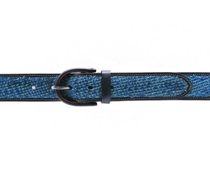 Stefano Corsini Navy And Aqua Marine Blue Snake Print Belt