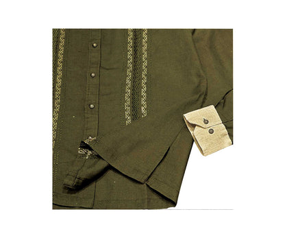 Palminteri Linen Long Sleeve Shirt - Olive