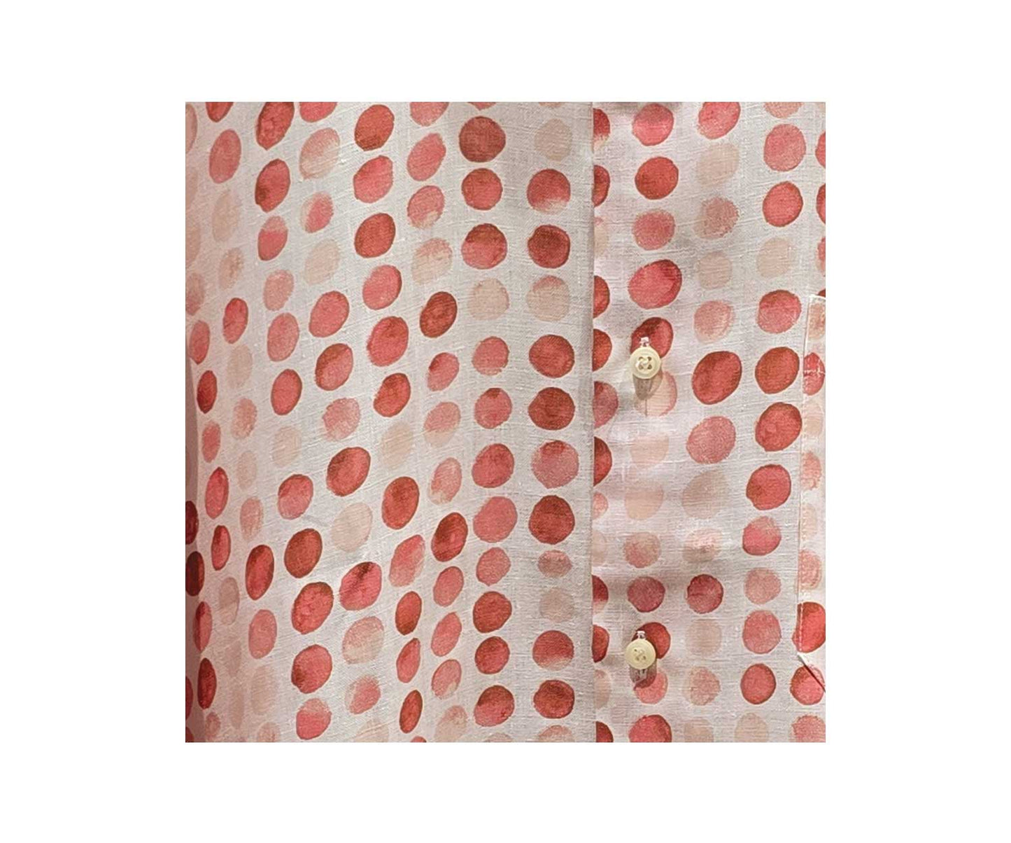 Rossini White and Rosa Dot Linen Shirt