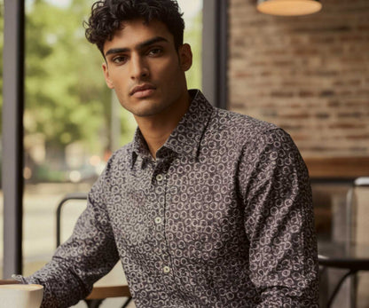 Dirami Monte – Premium Geometric Long Sleeve Print Shirt