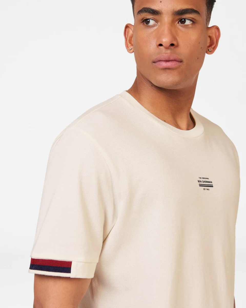 Ben Sherman Pique Tee - Ivory