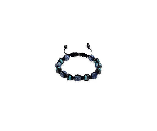 Turquiose, Hematite & Blue Beaded Bracelet