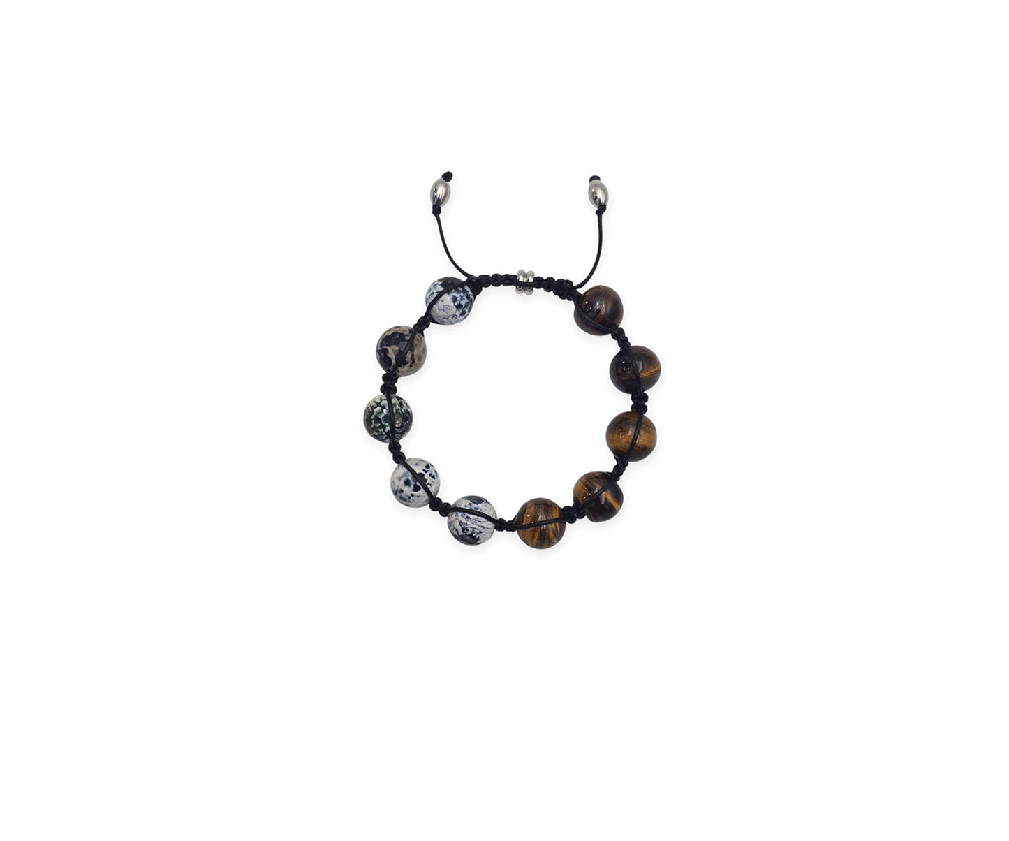 Tigers Eye & Mexican Green Obsidian Beaded Bracelet