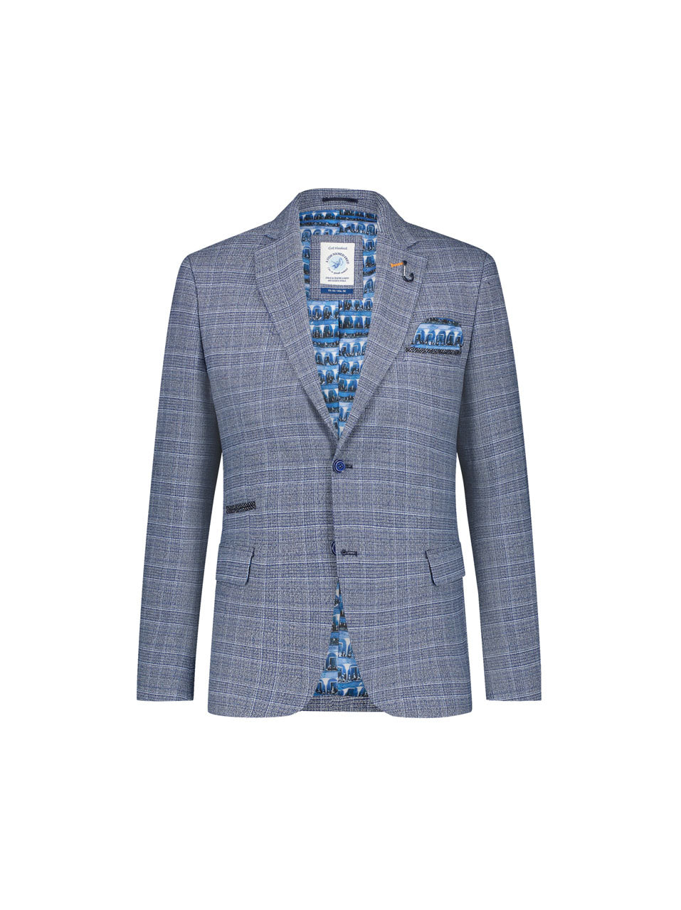 A Fish Named Fred Blazer - Light Grey And Navy Check