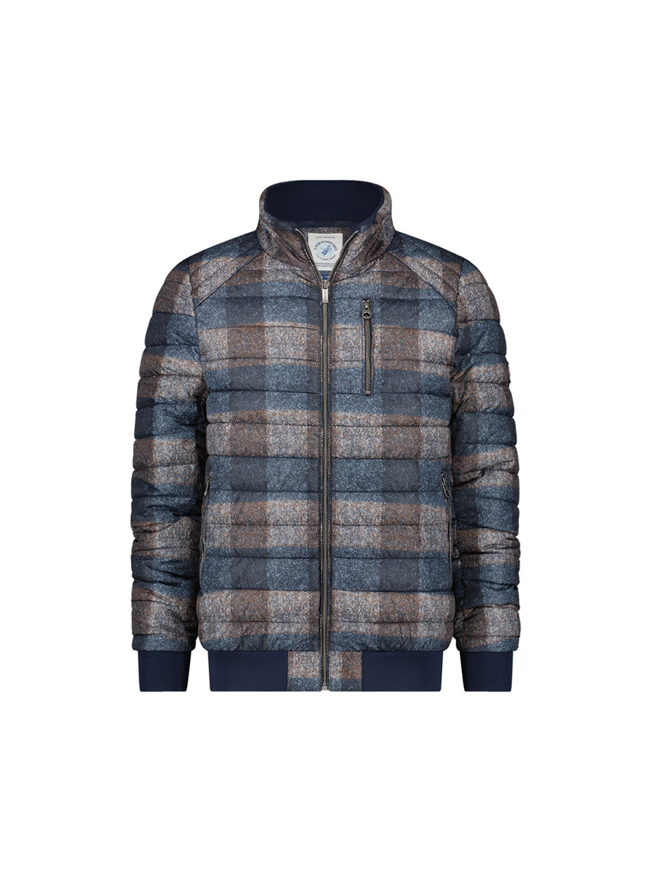 A Fish Named Fred Puffer Jacket - Navy And Brown