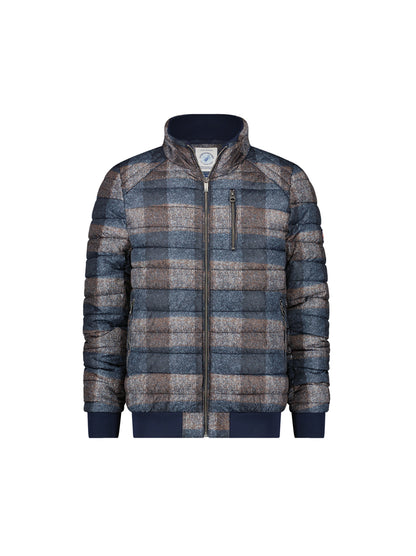 A Fish Named Fred Puffer Jacket - Navy And Brown