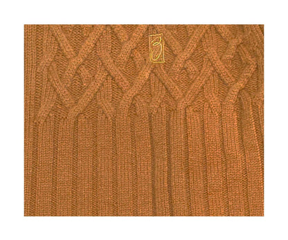 Scozia Loro Piana Merino Cable Knit Full Zip – Camel