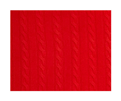 Scozia Loro Piana Merino Cable Knit Quarter Zip – Red