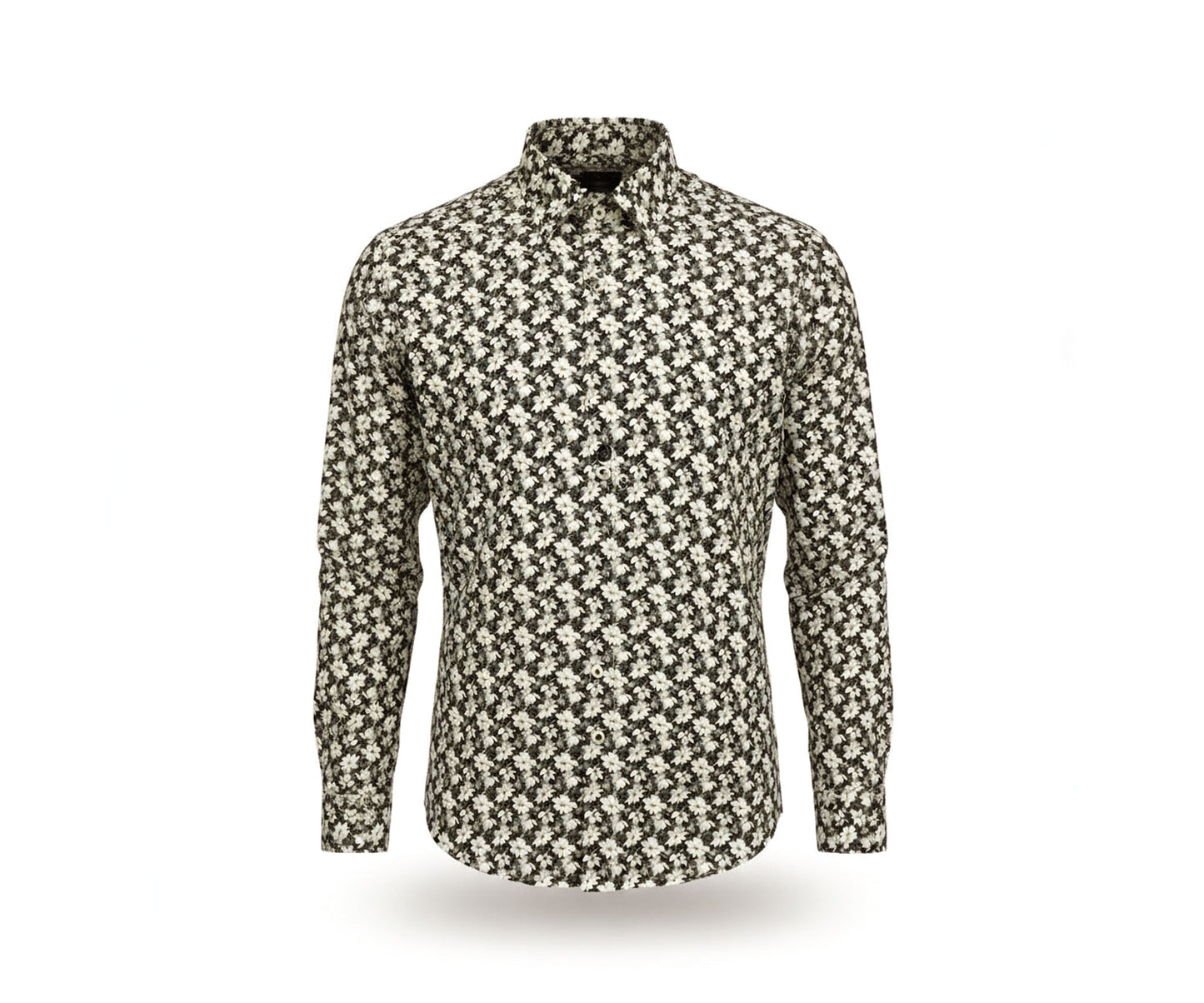 Dirami Bessi – Premium Monochrome Floral Long Sleeve Shirt