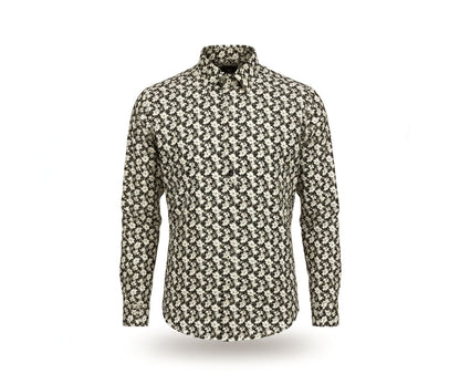 Dirami Bessi – Premium Monochrome Floral Long Sleeve Shirt