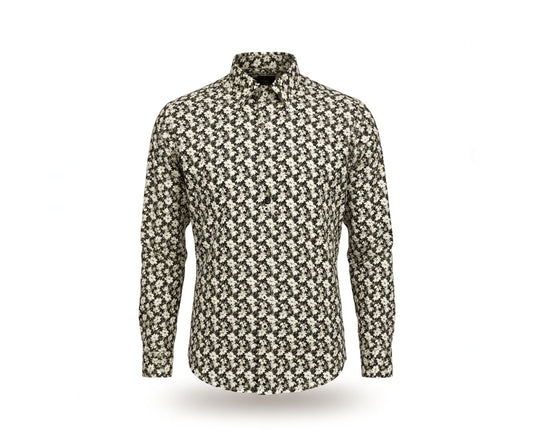Dirami Bessi – Premium Monochrome Floral Long Sleeve Shirt
