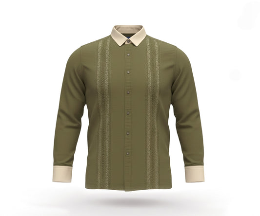 Palminteri Linen Long Sleeve Shirt - Olive