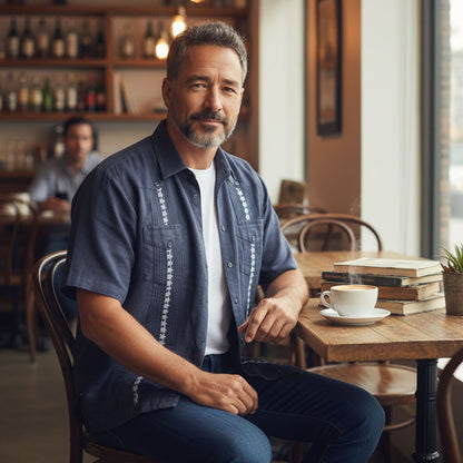 Palminteri Cuban Shirt - Navy